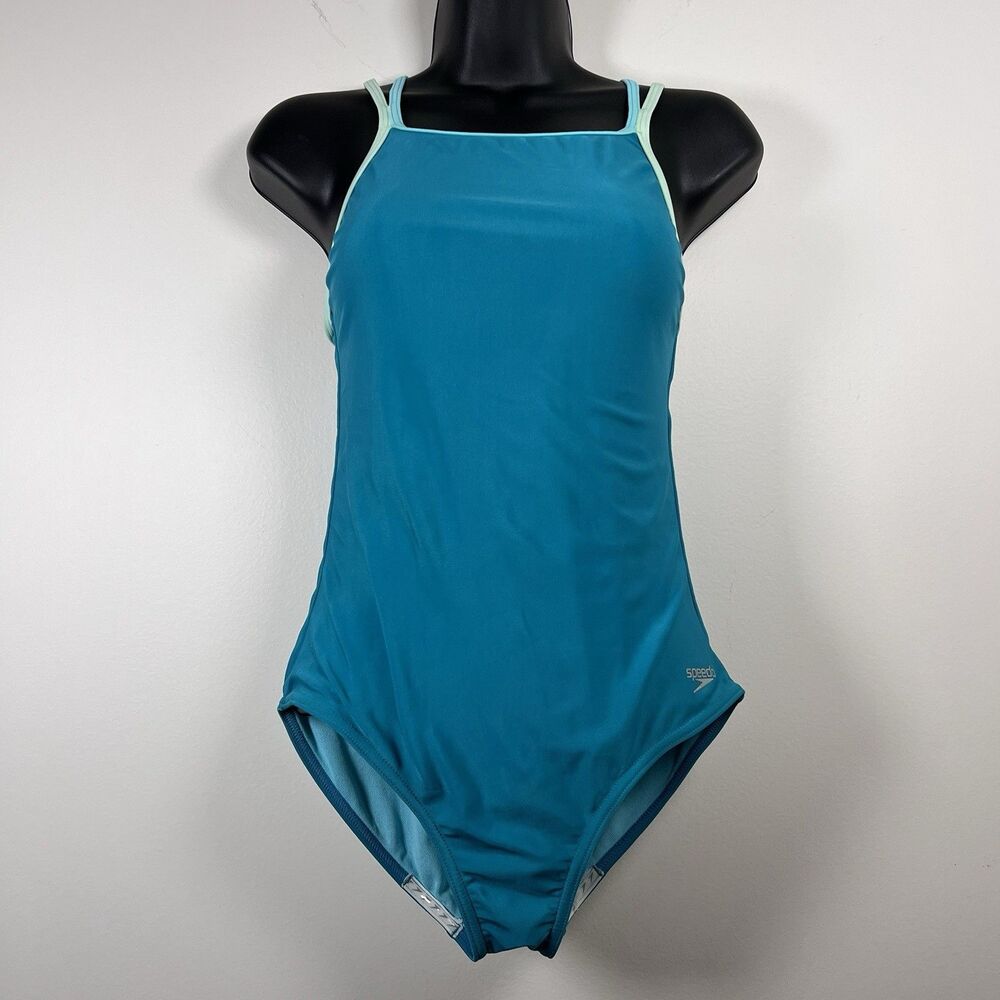 Speedo Girls Swimsuit 16 Pro Multi Black One-Piece Competition Sport Athletic